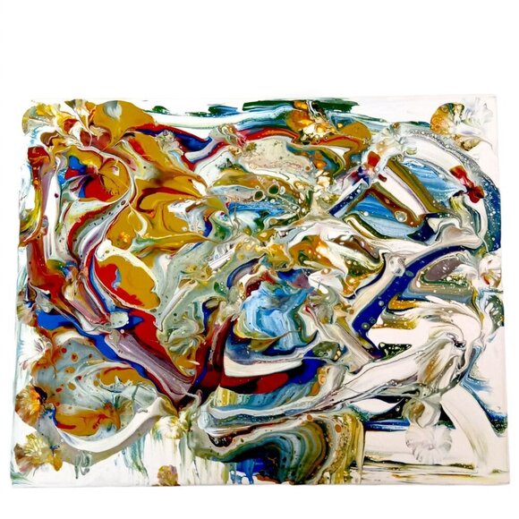 Original Abstract Acrylic Painting Title Tourist Map - Picture 6 of 9